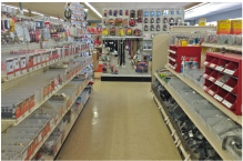 Aisle in hardware store